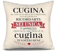 Aosumin Nel caso in cui non lo dica abbastanza ecco un cuscino per ricordarti sei unica Ti apprezzo cugina Ti voglio bene Copricuscino promemoria per cugina Compleanno Regalo di Natale (Cugina)