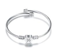 Aosyoisk Bracciale di compleanno per donna. Regalo di compleanno Cuore Bracciale d'argento Gioielli di compleanno per 7-70 Anni (16)