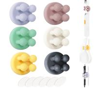 AOT 6 ganci adesivi da parete in silicone, ganci autoadesivi per cavi, portachiavi, portapenne, supporto per rasoio per doccia, bagno, cucina, segreteria (6 colori)