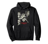 AOT Distressed Levi with Kanji And Scout Regiment Logo Anime Felpa con Cappuccio