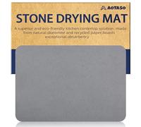 AOTASO 12x16 inch Stone Drying Mat for Kitchen Counter Gray Super Absorbent Dish Drying Mat Diatomaceous Earth Quick Dry Dish Mat（1 Pc ）