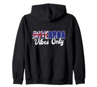 Aotearoa Vibes Only Nuova Zelanda Bandiera Tipografia Felpa con Cappuccio