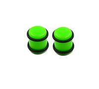 Aotiwe 1 paio di calibri kit per orecchie 8G, orecchini calibro abbastanza verde 3 mm cilindro solido con filo acrilico