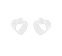 Aotiwe 2 calibri freddi per gli uomini, kit di piercing all'orecchio da uomo bianco a forma di cuore cavo acrilico, 00G, Acrilico, Non pietra preziosa