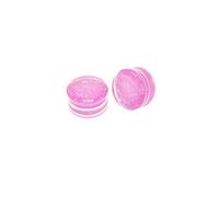 Aotiwe 2 calibri per orecchie carini, kit di misuratori per orecchie in acrilico rosa glitterato, 1/2 inch, Acrilico, Non pietra preziosa