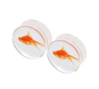 Aotiwe 2 calibri per orecchie carini, orecchini a cerchio trasparenti con motivo a pesce acrilico, 1/2 inch, Acrilico, Non pietra preziosa