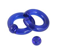 Aotiwe 2 orecchini a cerchio a tunnel da uomo, blu scuro, con sfera in acrilico, 5mm, Acrilico, Senza Gemstone