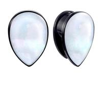 Aotiwe 2 orecchini a forma di goccia, in acciaio inox, da uomo, colore bianco e nero, 5/8 inch, Acciaio inossidabile, Non pietra preziosa