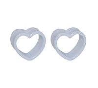 Aotiwe 2 orecchini da uomo, kit di dilatazione dell'orecchio, in acrilico, a forma di cuore, colore: bianco, 1 inch, Acrilico, Non pietra preziosa