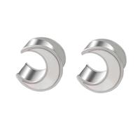 Aotiwe 2 pezzi di misuratori per orecchio da uomo, kit di misurazione a forma di luna in acciaio inox piercing gioielli, 1/2 inch, Acciaio inossidabile, Non pietra preziosa