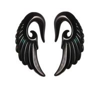 Aotiwe 2 pezzi dilatatori per orecchie da uomo, dilatatore per orecchie, ali d'angelo in resina, dilatatori per piercing, 10mm, Resina, Senza Gemme