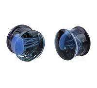 Aotiwe 2 Pezzi Kit Piercing Orecchio, Spalmatore Orecchio In Vetro Blu Divaricatori Medusa Noctiluchi e Stile Alla Moda, 16mm, Vetro, Senza Gemme