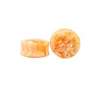 Aotiwe 2 Pezzi Plug Ecarter Orecchio, Tunnel Plug Orecchio Giallo Modello Nuvola Doppio Svasatura Resina, 12mm, Resina, Senza Gemme