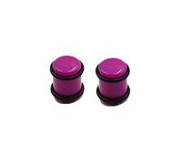 Aotiwe 2 Pezzi Plug Orecchio Kit, Piccolo dilatatore Orecchie Viola Cilindro Pieno con Cordino Acrilico, 5mm, Acrilico, Senza Gemme
