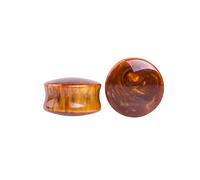 Aotiwe 2 Pezzi Plug Tunnel Uomo, Kit Plug Orecchio Cioccolato Tunnels Doppio Svasatura e Modello Nuvola Unico Resina, 8mm, Resina, Senza Gemme