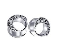 Aotiwe 2Pcs Calibri Per Orecchie, Calibri Per Orecchie Gioielli Argento Vintage Filigrana Forma Luna Acciaio Inox, 2G, Acciaio inossidabile, Non pietra preziosa