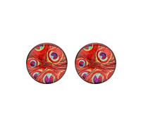 Aotiwe 2Pcs Calibri Per Orecchie Tunnel, Mens Calibri Per Orecchie Argento Con Pavone Piuma Modello Acciaio Inox, 8G, Acciaio inossidabile, Non pietra preziosa