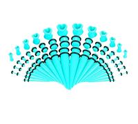 Aotiwe 48 Pezzi Kit Piercing Orecchio, Tunnel Spalmatore Orecchio Cono e Segmento Uv Corto e Tunnel A Forma Di Cuore Acrilico, 1.6/2/2.5/3/4/5/6/8/10/12mm, Acrilico, Senza Gemme