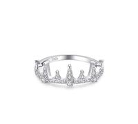 Aotiwe 925 Silber Ringe, Ring Women Silber Krone mit Zirkon Geschenk Beste Freundin Geburtstag, 54 (17.2), 925 Silber, Zirconia