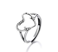 Aotiwe Alta Gioielleria - Fedi da donna, in argento Sterling, con stella a cinque punte, regolabile, per fidanzamento, anniversario, Regolabile, Metallo, Senza pietre preziose
