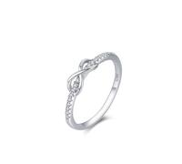 Aotiwe Anelli da donna in argento 925, anelli in argento set donna forma infinita con taglio rotondo zirconi bianchi, 12 (16,6), argento 925, Zirconia cubica