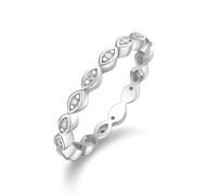 Aotiwe Anelli da donna Love, anello di promessa infinito con moissanite oro bianco regali per le donne, K 1/2, Platino 950, Moissanite