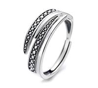 Aotiwe Anelli da donna, regali originali per donna giovane, croce irregolare, doppio, regolabile, per donne e ragazze, Regolabile, Metallo