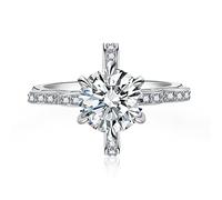 Aotiwe Anelli da ministista, regalo per alleviare lo stress, da donna, anello con zircone con nodo rotondo argentato, Argento, Zirconia cubica