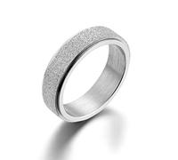 Aotiwe Anelli da uomo Cristiano, anelli da uomo con perle di sette colori, anello ansia in acciaio inox, regalo per anniversario di matrimonio, Acciaio inossidabile, Non pietra preziosa
