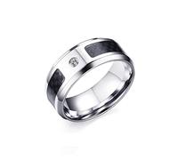 Aotiwe Anelli da uomo in acciaio inox, regalo giovane, anello da 8 mm con zircone, regalo per il Ringraziamento, Acciaio inossidabile, Senza pietre preziose