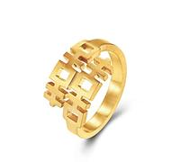 Aotiwe Anelli impilati da donna, anello da donna cinese con doppia parola felicità, design classico