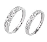 Aotiwe Anelli in argento da uomo, donna anelli argento 925 truppe coraggiose regolabili anniversario di matrimonio regali per le donne, Einstellbar, argento 925, Senza Gemstone