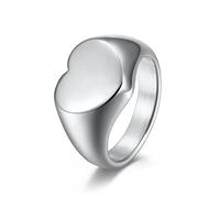 Aotiwe Anelli per adolescenti e ragazze, anello unico a forma di cuore, in acciaio inox, gioiello delicato di fidanzamento, 20, Acciaio inossidabile, Senza pietre preziose