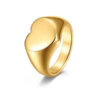 Aotiwe Anelli per adolescenti e ragazze, anello unico a forma di cuore, in acciaio inox, gioiello delicato di fidanzamento, 17, Acciaio inossidabile, Senza pietre preziose