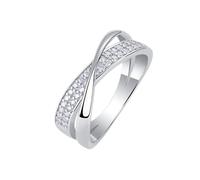 Aotiwe Anelli semplici da donna, anelli di promessa da 7 mm di larghezza, anello a croce con moissanite argento oro bianco/platino, H 1/2, Platino, Moissanite