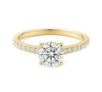 Aotiwe Anelli vintage da donna, impilabili, a 4 rebbi, con moissanite, oro bianco, regali unici per amiche e donne