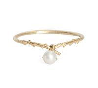 Aotiwe Anello con perle a forma di ramo di rattan, base placcata oro, gioielli per donne e ragazze, misura 52, 54, 57, 60, 60, Metallo non prezioso, Perla