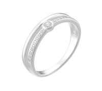 Aotiwe Anello da donna, anello da donna a 2 strati con moissanite di forma rotonda, regalo unico per amiche e donne, O 1/2, Platino 950, Moissanite