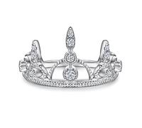 Aotiwe Anello da donna in argento 925, bel regalo da donna, raccordo di forma rotonda, in argento Sterling, per San Valentino, Argento sterling, zirconia cubica