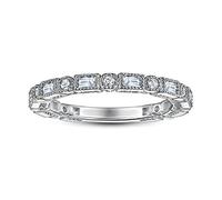 Aotiwe Anello da donna in argento 925, bel regalo da donna, raccordo di forma rotonda, in argento Sterling, per San Valentino, Argento sterling, zirconia cubica