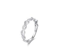 Aotiwe Anello da donna in argento Sterling 925 con simbolo dell'infinito con taglio rotondo e zirconi bianchi, 14 (17,2), argento 925, Zirconia cubica