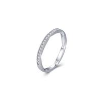 Aotiwe Anello da donna largo, in argento, con taglio rotondo, in argento 925, misura 49 (15,6)