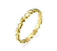 Aotiwe Anello da donna un può, grande, anello in acciaio inossidabile, da donna, a forma di cuore, regalo di compleanno, Acciaio inossidabile, Nessuna pietra preziosa