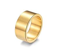 Aotiwe Anello da pollice da uomo, gioielli hip hop da 10 mm, in acciaio inox, design classico per la nascita