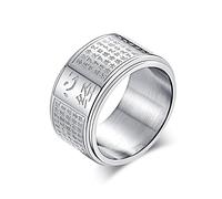 Aotiwe Anello da uomo alla moda, anello da uomo a forma di cuore Sutra in acciaio inox, regalo divertente per uomini, Acciaio inossidabile, Non pietra preziosa