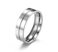Aotiwe Anello da uomo, anello giovane con lettere dell'anello interno in acciaio inox, regalo per San Valentino da uomo, 22, Acciaio inossidabile, Senza pietre preziose