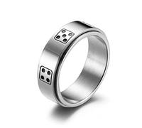 Aotiwe Anello da uomo in acciaio inossidabile, gioielli da sposa con dado, anello di ansia, regali per uomini di compleanno, Acciaio inossidabile, Nessuna pietra preziosa