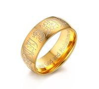 Aotiwe Anello da uomo, pratico regalo religioso con totem per ricordo, Natale, compleanno, Acciaio inossidabile, Non pietra preziosa