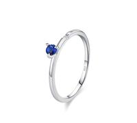 Aotiwe Anello di fidanzamento da donna 925, anelli da donna in argento fresco, piccolo zircone blu misura 57 (18,1)
