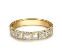 Aotiwe Anello di promessa a se stesso, anello nuziale da donna con moissanite oro bianco carino regalo per le donne, M 1/2, Oro giallo 14 carati, Moissanite